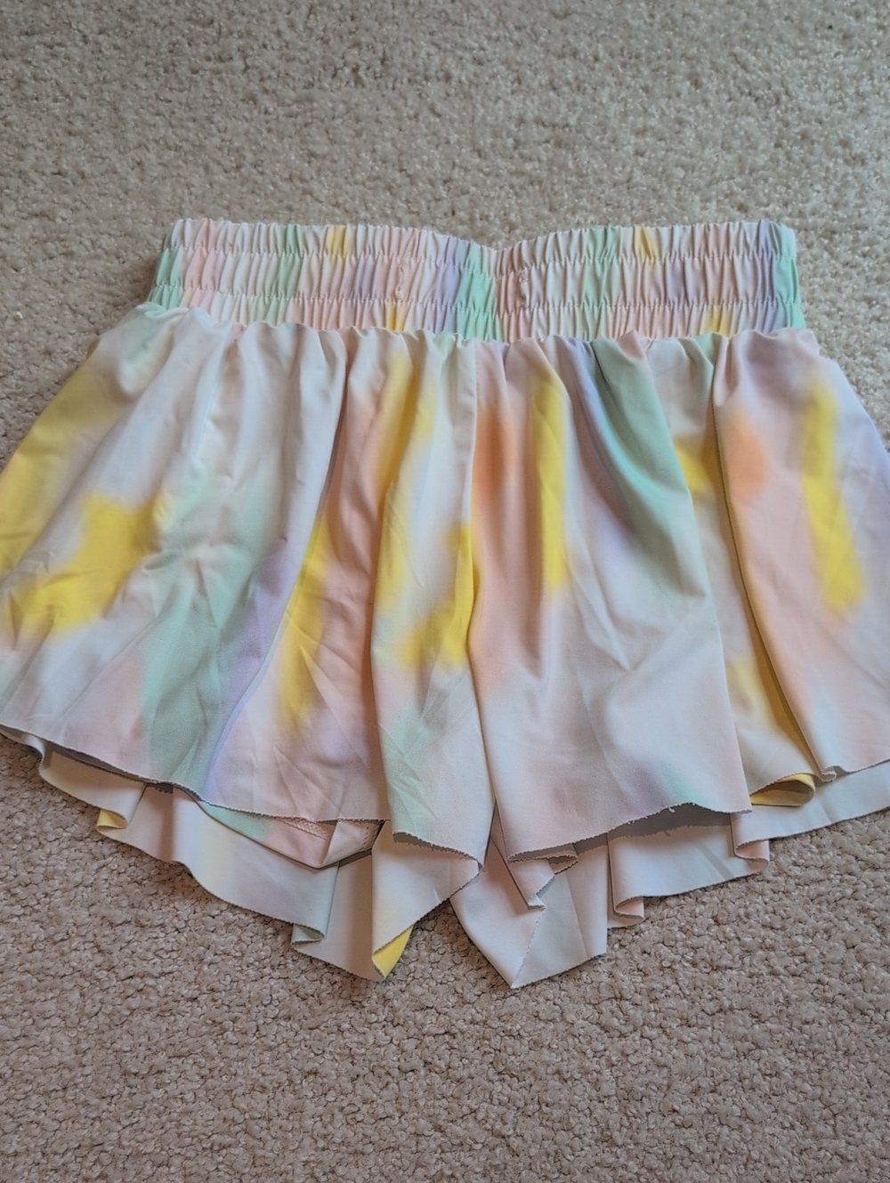 Kids Pastel Tie-Dye Ruffle Shorts Size 6